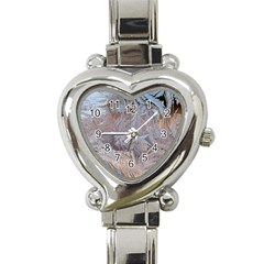 Window Pattern Winter Frost Heart Italian Charm Watch by Paksenen