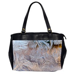 Window Pattern Winter Frost Oversize Office Handbag (2 Sides) by Paksenen