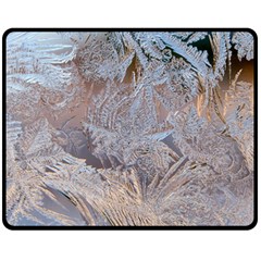 Window Pattern Winter Frost Two Sides Fleece Blanket (medium) by Paksenen