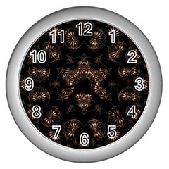 Bronze Age Mandala Wall Clock (silver)