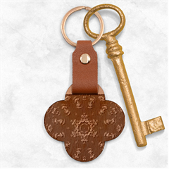 Bronze Age Mandala Engraved Wood Key Chain by MRNStudios