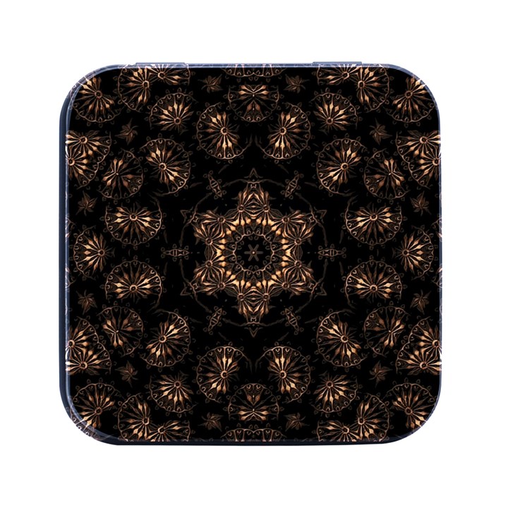 Bronze Age Mandala Square Metal Box (Black)