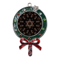 Bronze Age Mandala Metal X mas Lollipop With Crystal Ornament by MRNStudios