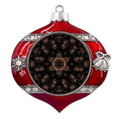 Bronze Age Mandala Metal Snowflake And Bell Red Ornament