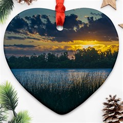 Peaceful Horizons Of Uruguay  Heart Ornament (two Sides)