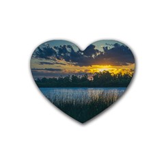 Peaceful Horizons Of Uruguay  Rubber Heart Coaster (4 Pack)