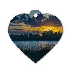 Peaceful Horizons Of Uruguay  Dog Tag Heart (one Side) by dflcprintsclothing