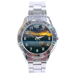 Peaceful Horizons Of Uruguay  Stainless Steel Analogue Watch