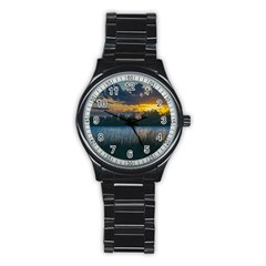 Peaceful Horizons Of Uruguay  Stainless Steel Round Watch