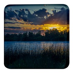 Peaceful Horizons Of Uruguay  Square Glass Fridge Magnet (4 Pack)