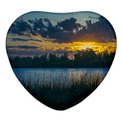 Peaceful Horizons Of Uruguay  Heart Glass Fridge Magnet (4 Pack)