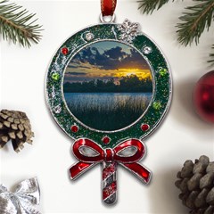 Peaceful Horizons Of Uruguay  Metal X mas Lollipop With Crystal Ornament