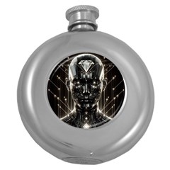 Robotics Robot Technology Future Round Hip Flask (5 Oz)