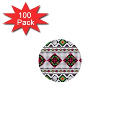 Ukrainian Folk Seamless Pattern Ethnic Ornament Border Element Traditional 1  Mini Buttons (100 Pack) 