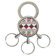 Ukrainian Folk Seamless Pattern Ethnic Ornament Border Element Traditional 3-ring Key Chain