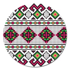 Ukrainian Folk Seamless Pattern Ethnic Ornament Border Element Traditional Magnet 5  (round)