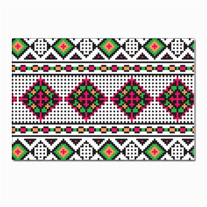 Ukrainian Folk Seamless Pattern Ethnic Ornament Border Element Traditional Postcard 4 x 6  (Pkg of 10)