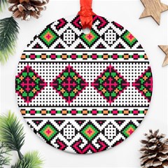 Ukrainian Folk Seamless Pattern Ethnic Ornament Border Element Traditional Round Ornament (two Sides)