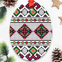 Ukrainian Folk Seamless Pattern Ethnic Ornament Border Element Traditional Oval Ornament (two Sides)