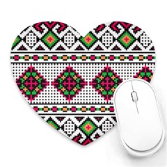 Ukrainian Folk Seamless Pattern Ethnic Ornament Border Element Traditional Heart Mousepad by Grandong