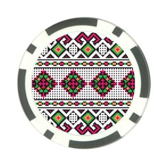 Ukrainian Folk Seamless Pattern Ethnic Ornament Border Element Traditional Poker Chip Card Guard