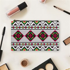 Ukrainian Folk Seamless Pattern Ethnic Ornament Border Element Traditional Cosmetic Bag (medium)