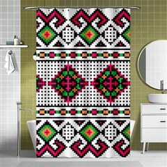 Ukrainian Folk Seamless Pattern Ethnic Ornament Border Element Traditional Shower Curtain 48  X 72  (small) 