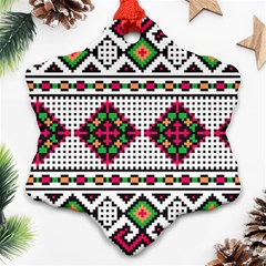 Ukrainian Folk Seamless Pattern Ethnic Ornament Border Element Traditional Snowflake Ornament (two Sides)