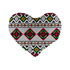 Ukrainian Folk Seamless Pattern Ethnic Ornament Border Element Traditional Standard 16  Premium Flano Heart Shape Cushions by Grandong