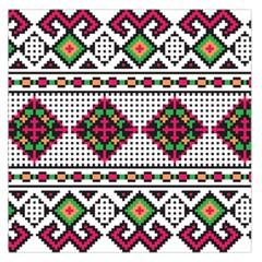 Ukrainian Folk Seamless Pattern Ethnic Ornament Border Element Traditional Square Satin Scarf (36  X 36 )