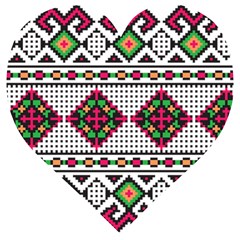 Ukrainian Folk Seamless Pattern Ethnic Ornament Border Element Traditional Wooden Puzzle Heart