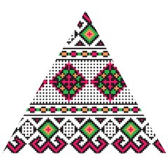 Ukrainian Folk Seamless Pattern Ethnic Ornament Border Element Traditional Wooden Puzzle Triangle