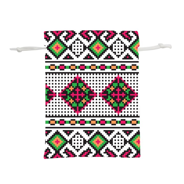 Ukrainian Folk Seamless Pattern Ethnic Ornament Border Element Traditional Lightweight Drawstring Pouch (S)