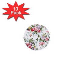 Floral Elements Peony Chinese Rose 1  Mini Buttons (10 Pack)  by Grandong