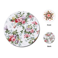 Floral Elements Peony Chinese Rose Playing Cards Single Design (round)