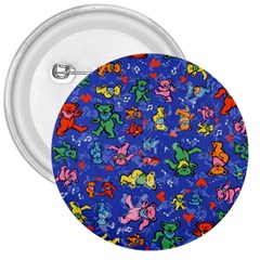 Grateful Dead Dancing Bears Pattern 3  Buttons by Salmanaz77