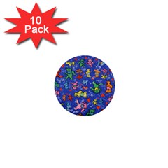 Grateful Dead Dancing Bears Pattern 1  Mini Buttons (10 Pack) 