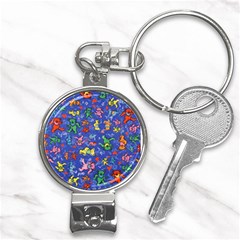 Grateful Dead Dancing Bears Pattern Nail Clippers Key Chain