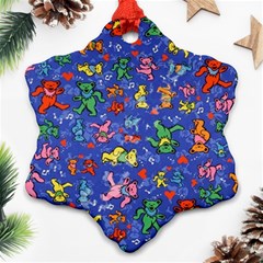 Grateful Dead Dancing Bears Pattern Ornament (snowflake)