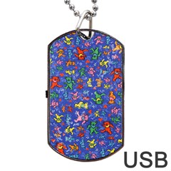 Grateful Dead Dancing Bears Pattern Dog Tag Usb Flash (one Side) by Salmanaz77