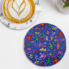 Grateful Dead Dancing Bears Pattern Uv Print Round Tile Coaster by Salmanaz77