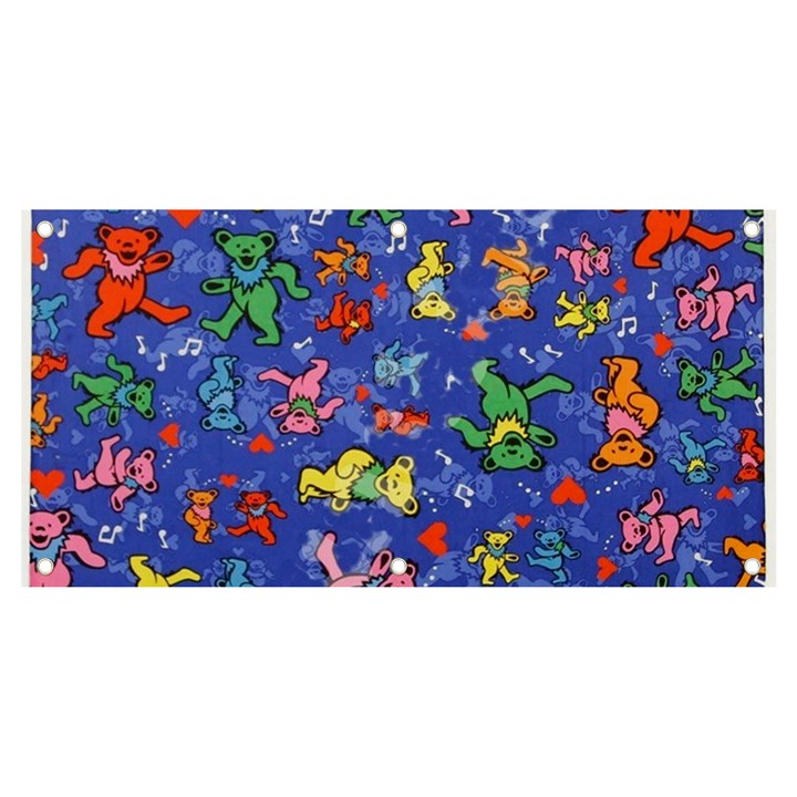 Grateful Dead Dancing Bears Pattern Banner and Sign 4  x 2 