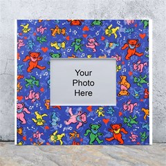 Grateful Dead Dancing Bears Pattern White Wall Photo Frame 5  X 7 