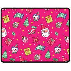 Cute Pink Christmas Pattern Fleece Blanket (medium) by designsbymallika