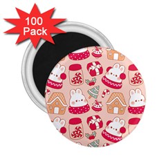 Cute Christmas Cartoon 2 25  Magnets (100 Pack) 