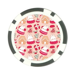 Cute Christmas Cartoon Poker Chip Card Guard by designsbymallika