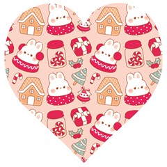 Cute Christmas Cartoon Wooden Puzzle Heart