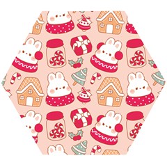 Cute Christmas Cartoon Wooden Puzzle Hexagon