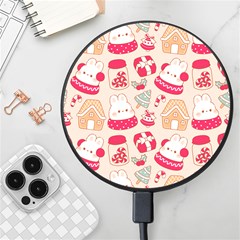 Cute Christmas Cartoon Wireless Fast Charger(black)