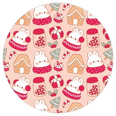 Cute Christmas Cartoon Round Trivet